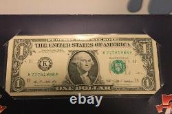 Lucky 777 One Dollar Federal Reserve Note 2009 Series Dallas $1 Bep Birth Yr 5pc