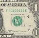 Near Solid 3s Fancy Serial Number One Dollar Bill F33233333e Seven 3s Trailing 3