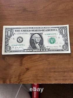 New 2017 K Star Note $1 Dollar Bill Uncirculated