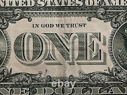 ONE (1) SERIES 2017 $1 DOLLAR BILL with LADDER B 45678 321 C FANCY Serial #