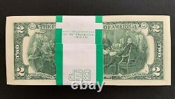ONE STACK of BEP Uncirculated Two Dollar Bills 2017A San Francisco $2 Sequential