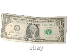 Off Center One Dollar Bill 2013