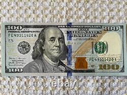 One $100 2017 A ONE HUNDRED DOLLAR NOTE CRISP UNCIRCULATED BEP PACK BRICK