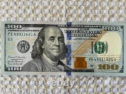 One $100 2017 A ONE HUNDRED DOLLAR NOTE CRISP UNCIRCULATED BEP PACK BRICK