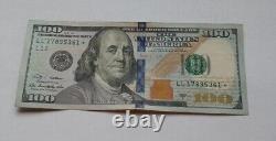 One 100 Dollar Bill Star Note Series 2009A / Rare Fancy Serial Number