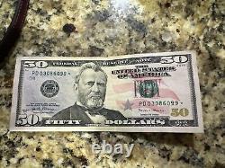 One(1) 50 dollar bill star note, Series 2017 A, PD 03086099 D4