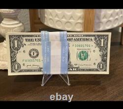 One (1) Stack $100FV Sequential, Uncirculated, BEP 2017 $1 Dollar STAR Note RARE