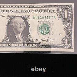 One Dollar Bill Error Missing Black Overprint 1974 PCGS 40 Federal Reserve Note