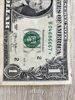 One Dollar Bill Star Note 2013 B03547089 Duplicate Serial Number Error