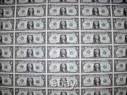 One Dollar Bills Full Uncut Currency Sheet of 50 Notes 2017 New York $50 F/Ship