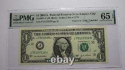 One Dollar Fancy Bill Repeater 7512 7512 Federal Reserve Series 2003A PMG UNC65