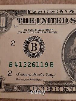 One Hundred Dollar Bill $100 New York, NY Series 1988 B41326119B