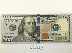 One Hundred Dollar Bill 3D Security Ribbon Mark Error with Extra Paper