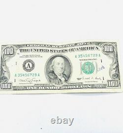 One Hundred Dollar Bill Series 1990 Serial Number A35456729a