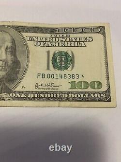 One Hundred Dollar Star Note Low Run 160k Fancy Unique Serial Number Rare Unique