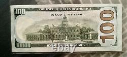 One Hundred dollar bill star note with fancy (RARE) serial number PF00000678
