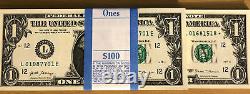 One Stack of 2017 ONE DOLLAR $1 Notes CU BEP PACK from BRICK with STAR BILL