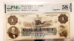 One dollar 1860's bank of america uncirculated note