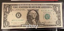 One dollar bill low serial number