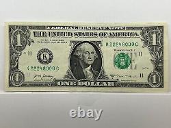 Over Ink + Insufficient Ink Error One Dollar Bill 2017A Federal Reserve Note