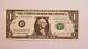 Perfect Ladder $1 One Dollar Us Currency Paper Money Error Bill Fancy Serial