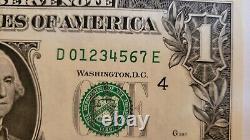 PERFECT LADDER $1 one dollar US Currency Paper Money error bill fancy serial