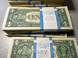 Pack Of 100 $1 DOLLAR 2021 $1 Notes UNC H-A (ST LOUIS H) FRN BUNDLE