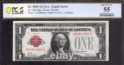 Rare 1928 $1 One-Dollar Red Seal Funnyback United States Note PCGS 55 AU