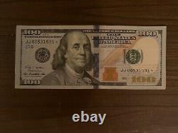 Rare 2009 One Hundred Dollar Bill Star Note $100.00 Jj00531531 Repeater Note