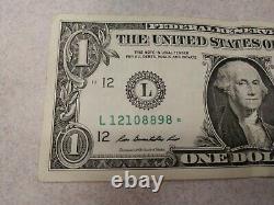Rare 2013 One Dollar Star Noted bill, collectors item