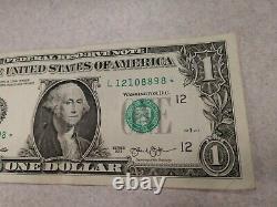 Rare 2013 One Dollar Star Noted bill, collectors item