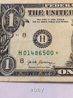 Rare 2017 1 dollar star note in good condition