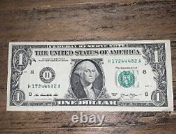 Rare double face print one dollar bill