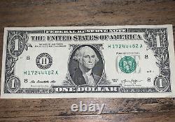 Rare double face print one dollar bill
