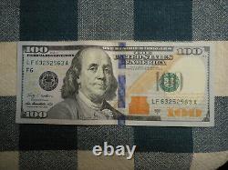 Repeater Serial Number Fancy 63252563 $100 One Hundred Dollar Bill Note 2009a