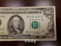 Series 1969 A US One Hundred Dollar Bill $100 New York B 13940642 A