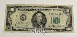 Series 1981A US One Hundred Dollar Bill $100 Chicago G 01563161 A