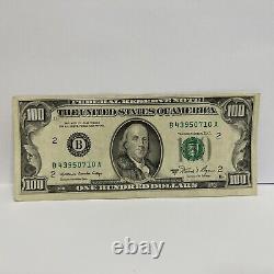 Series 1981 A US One Hundred Dollar Bill $100 New York B 43950710 A