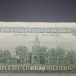 Series 1988 US One Hundred Dollar Bill $100 FANCY NUMBER A 02002801 A