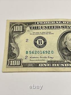Series 1988 US One Hundred Dollar Bill $100 New York B 56201692 C