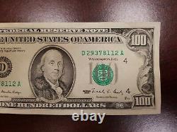 Series 1988 US One Hundred Dollar Bill Note $100 Cleveland D 29378112 A Crisp