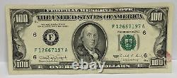 Series 1990 US One Hundred Dollar Bill $100 Atlanta F 12667197 A