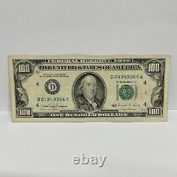Series 1990 US One Hundred Dollar Bill $100 Cleveland D 04949366 A