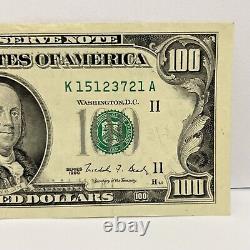 Series 1990 US One Hundred Dollar Bill $100 Dallas K 15123721 A