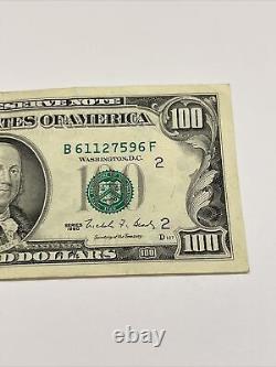 Series 1990 US One Hundred Dollar Bill $100 New York B 61127596 F