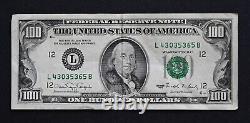 Series 1990 US One Hundred Dollar Bill Note $100 L 43035365 B small heads