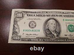 Series 1993 US One Hundred Dollar Bill $100 New York B 86648083 B