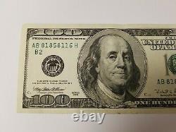 Series 1996 US One Hundred Dollar Bill Note $100 New York AB 81858116 H
