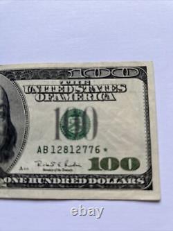 Series 1996 US One Hundred Dollar Bill Star Note $100 New York AB12812776