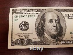 Series 2001 US One Hundred Dollar Bill Note $100 New York CB 15031752 E